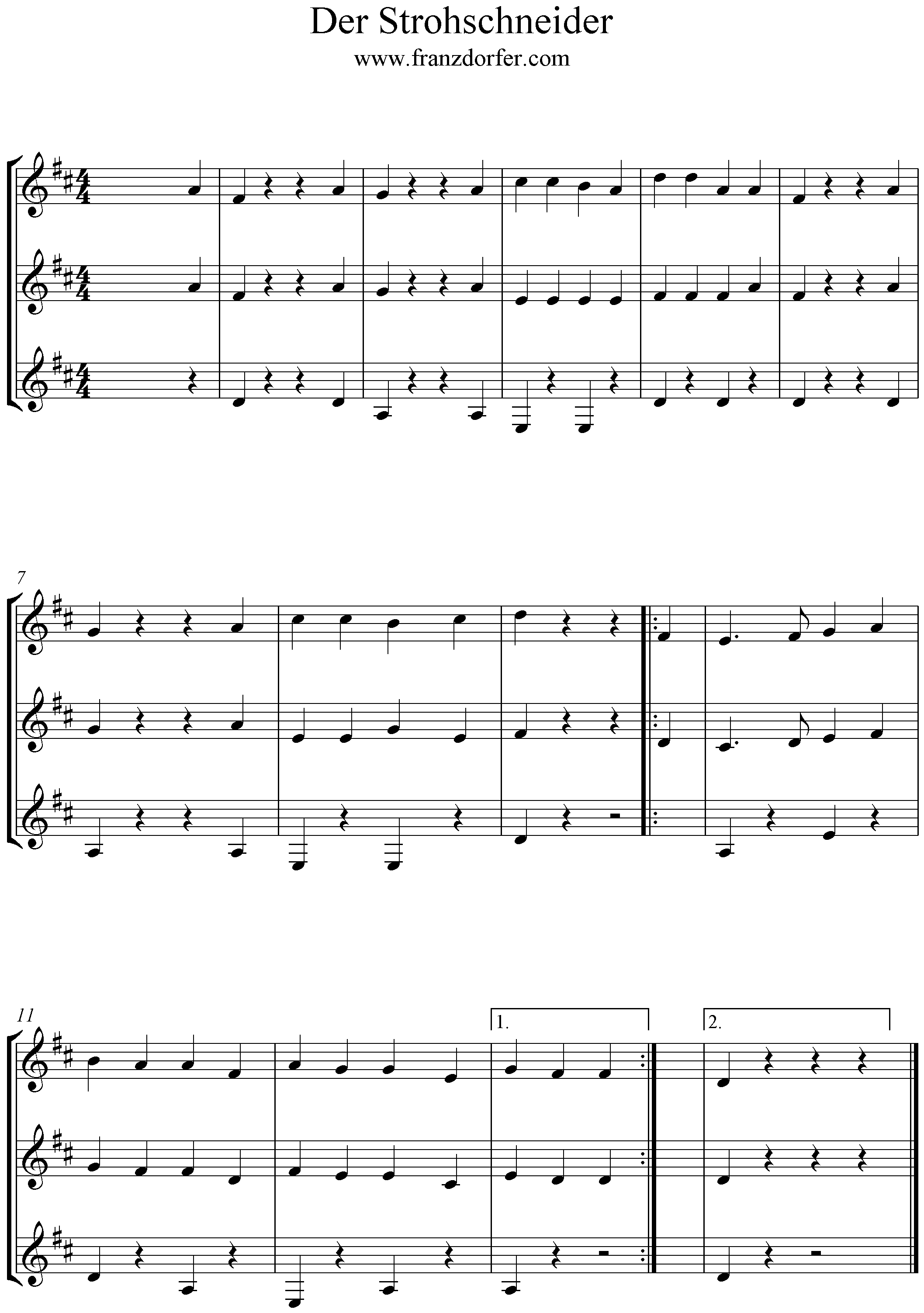 Noten Der Strohschneider